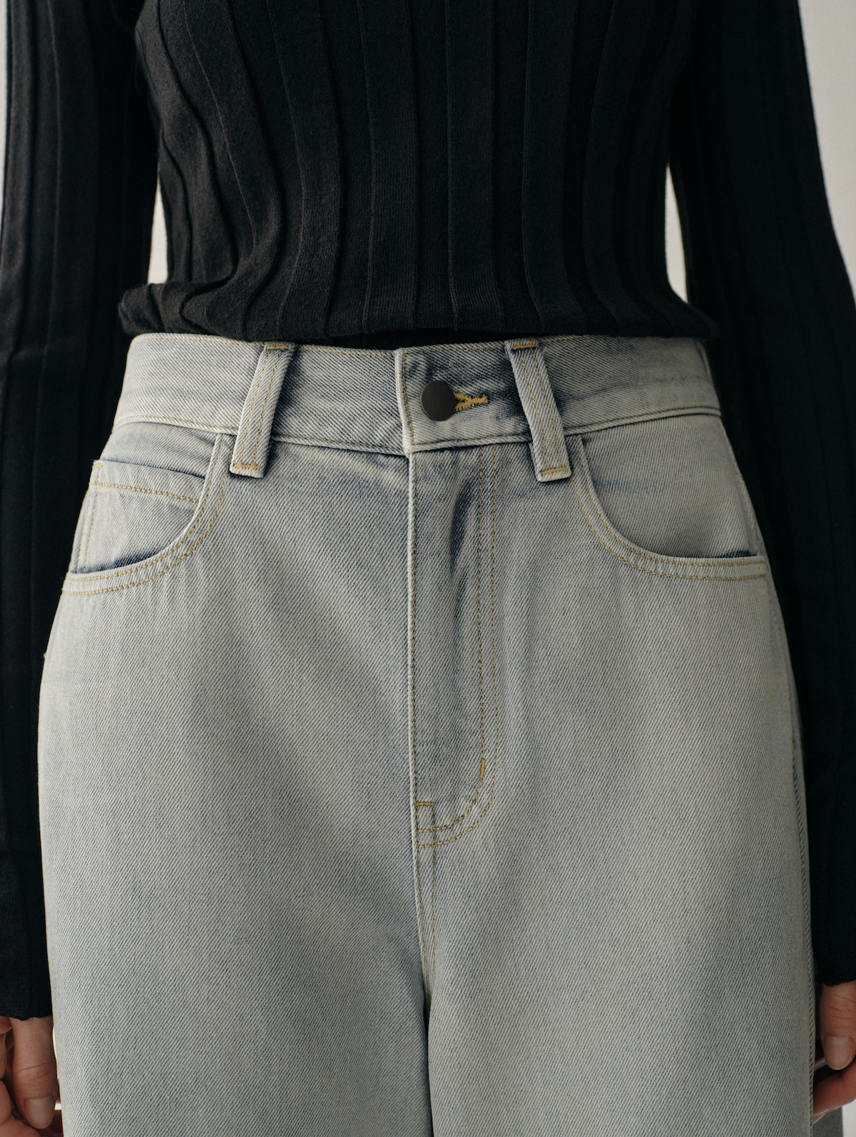 Sea Salt Blue Wide-Leg Jeans