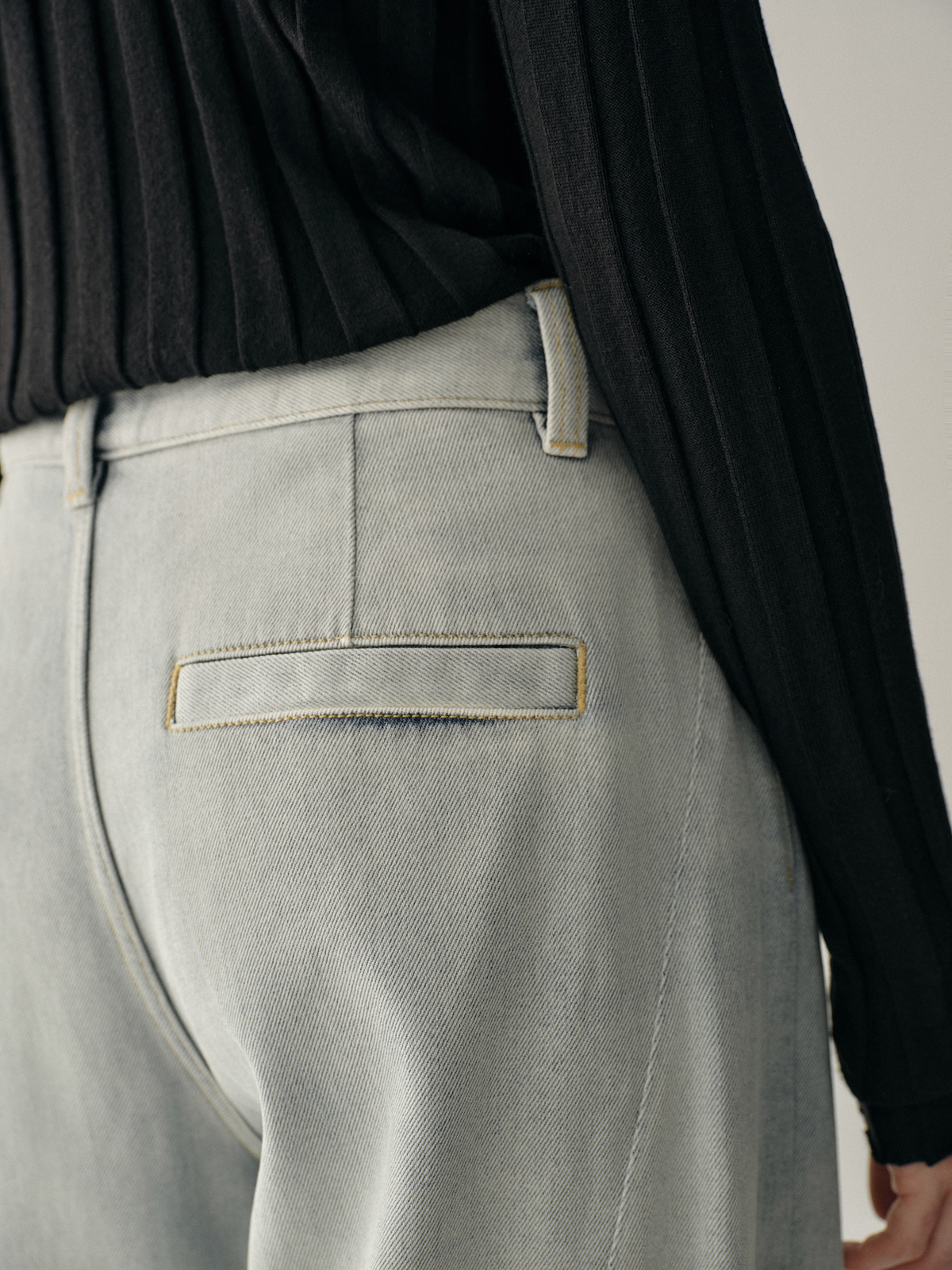 Sea Salt Blue Wide-Leg Jeans