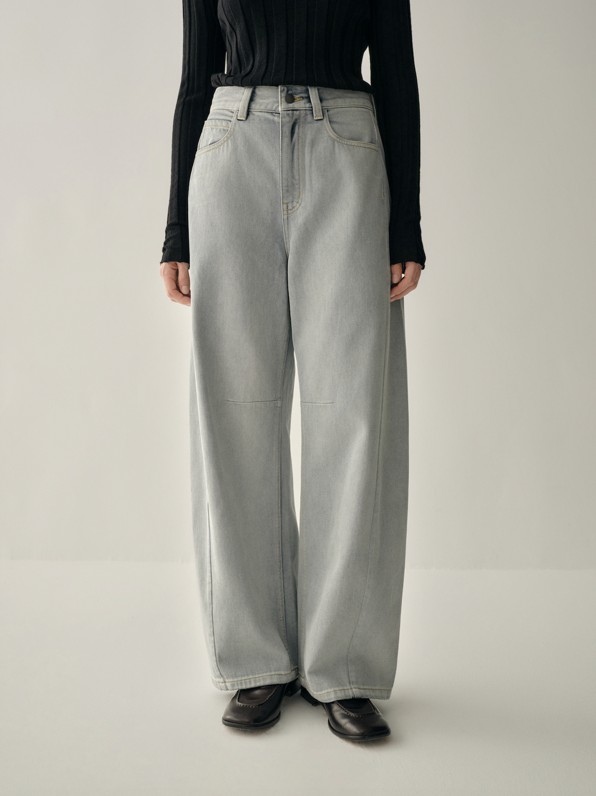 Sea Salt Blue Wide-Leg Jeans
