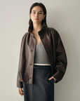Luxury Sheepskin Leather Jacket | Chocolate Brown
