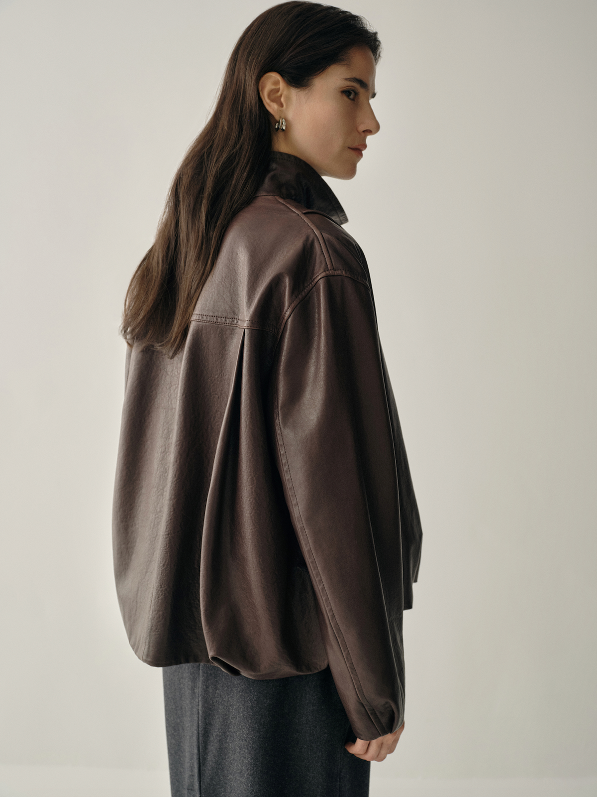 Luxury Sheepskin Leather Jacket | Chocolate Brown