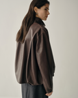 Luxury Sheepskin Leather Jacket | Chocolate Brown