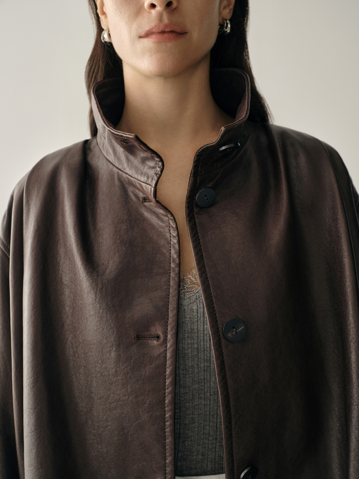 Luxury Sheepskin Leather Jacket | Chocolate Brown