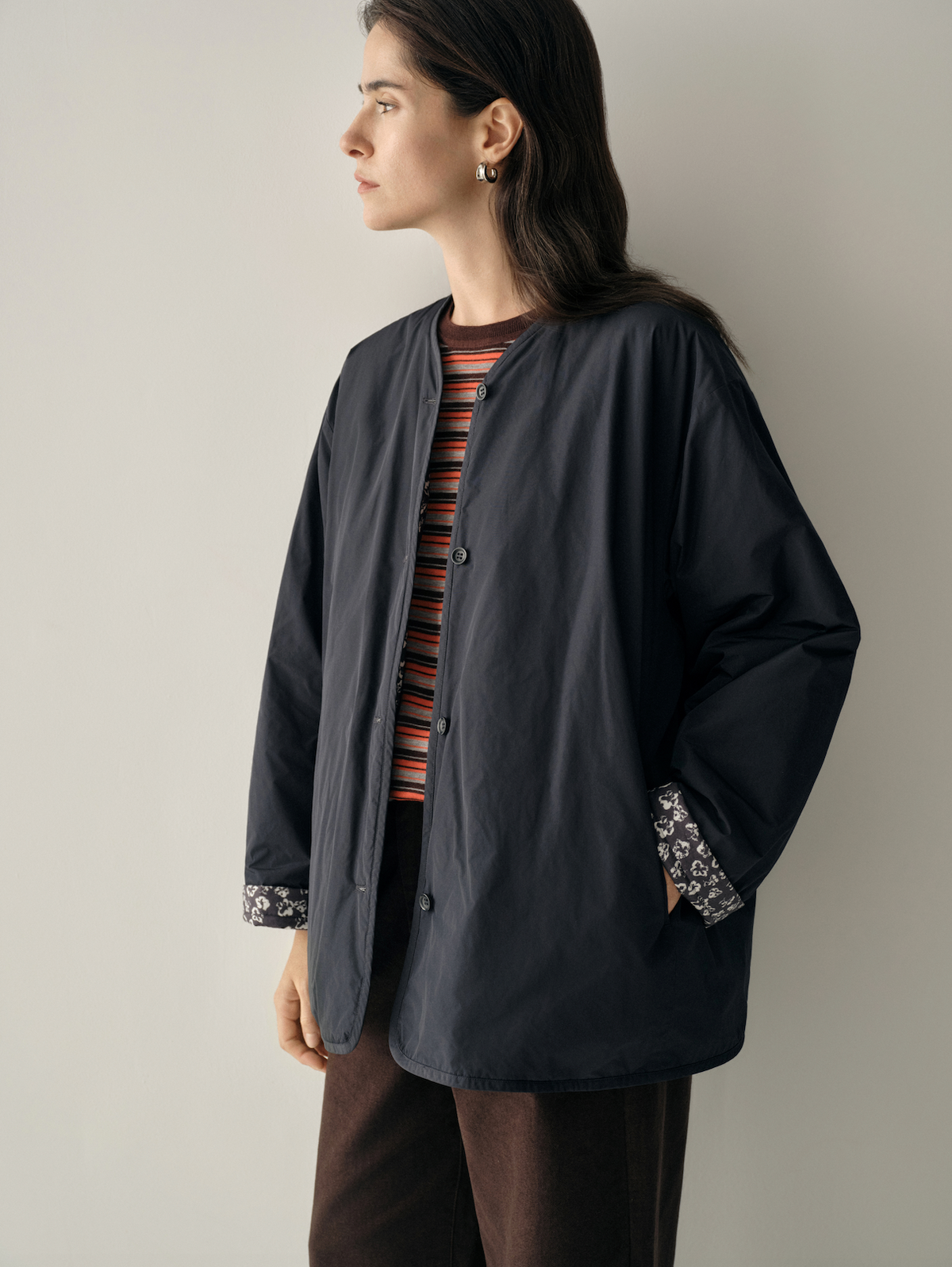 Reversible Silk &amp; Wool Padded Jacket