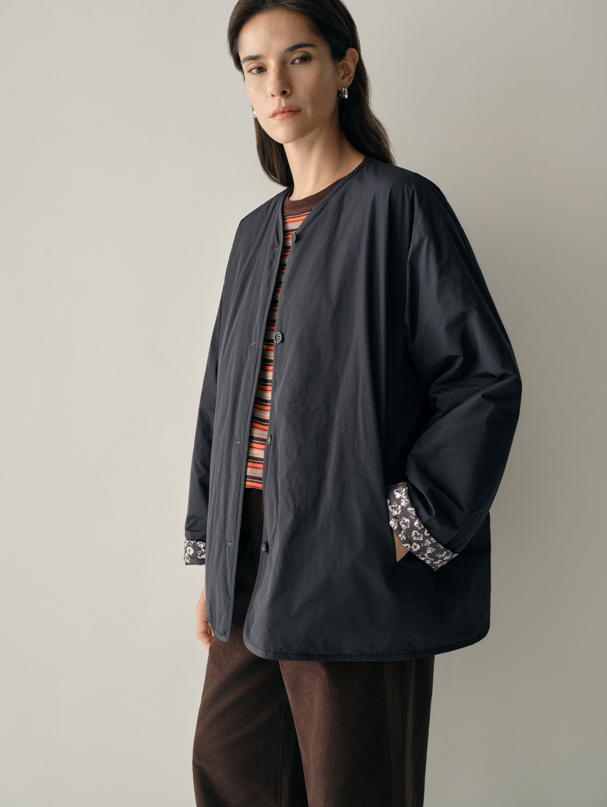 Reversible Silk &amp; Wool Padded Jacket