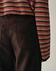 Brushed Straight-Leg Trousers | Chocolate Brown