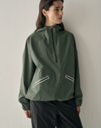 Striped Half-Zip Outdoor Jacket | Sage Green