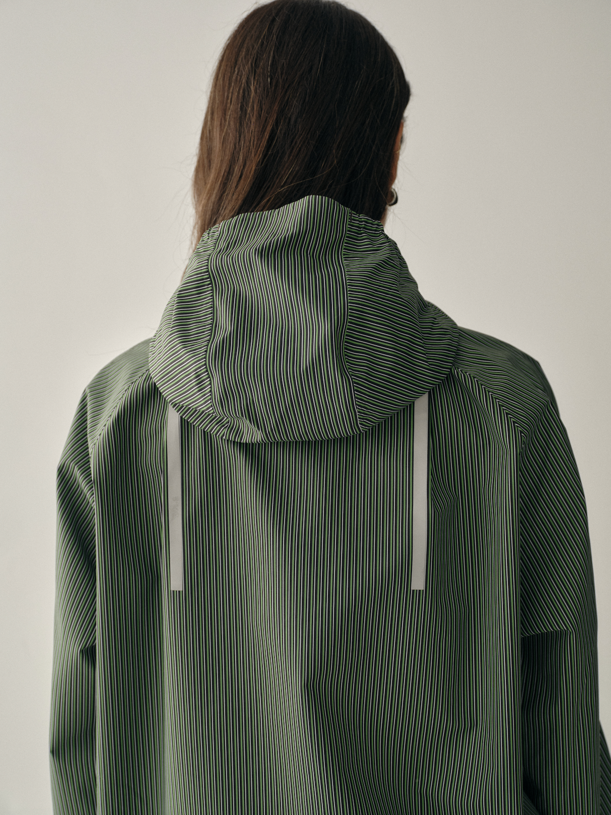 Striped Half-Zip Outdoor Jacket | Sage Green