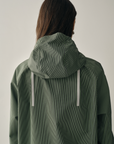 Striped Half-Zip Outdoor Jacket | Sage Green