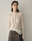 Luxury Cashmere & Silk Henley Knit Jumper