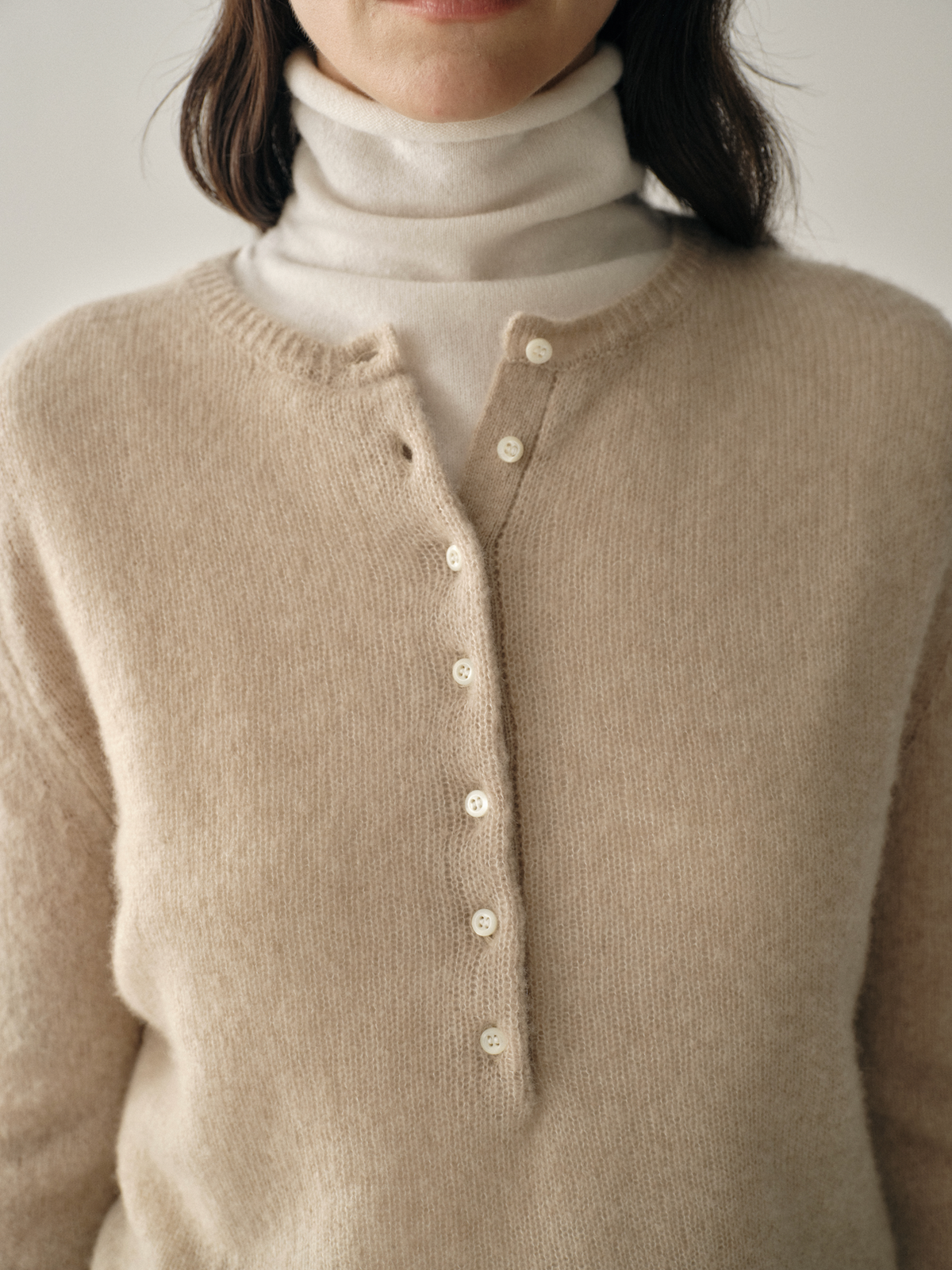 Luxury Cashmere &amp; Silk Henley Knit Jumper