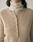 Luxury Cashmere & Silk Henley Knit Jumper
