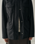 Wool-Blend Structured Utility Jacket