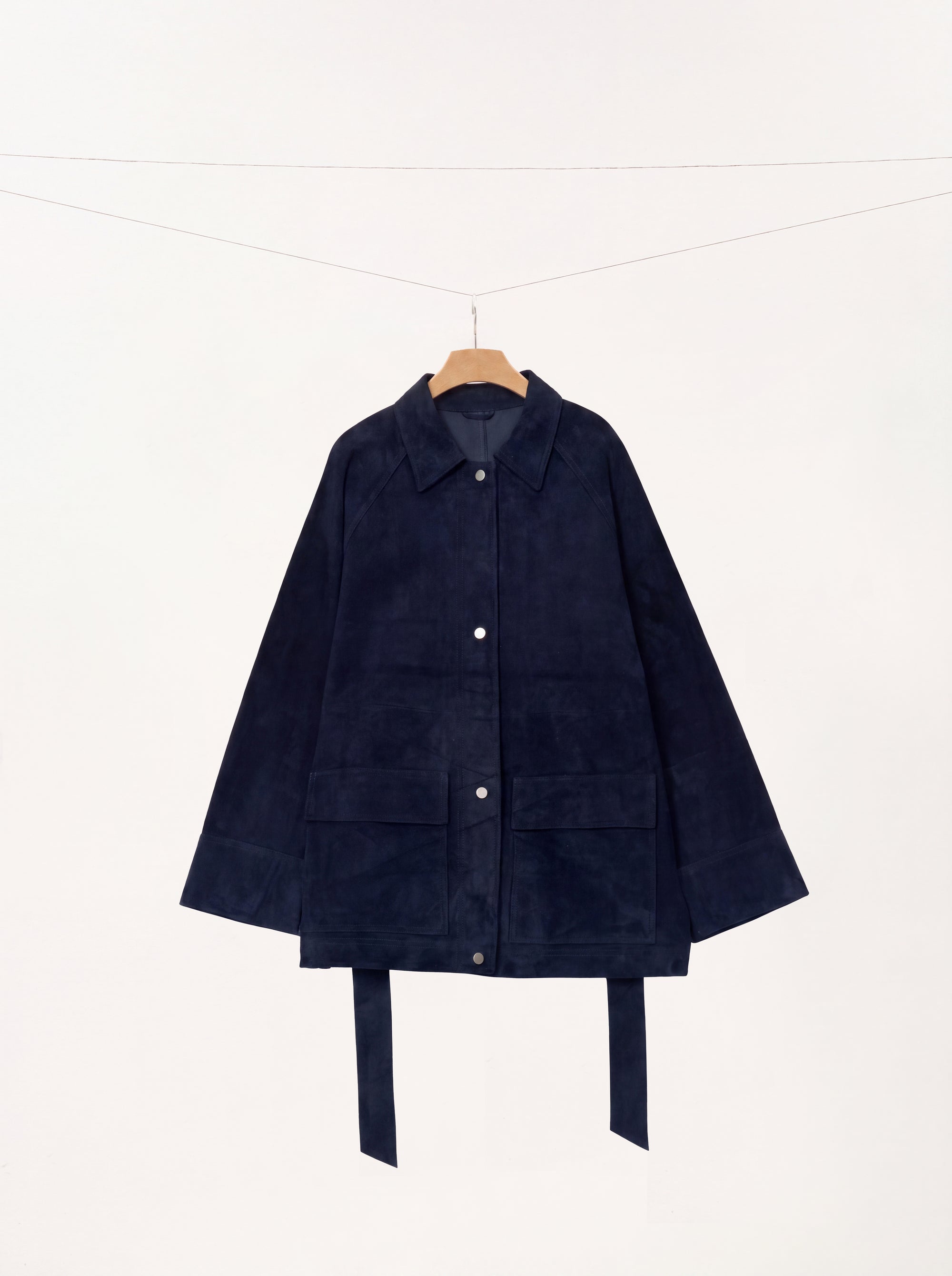 Lamb Suede Belted Jacket