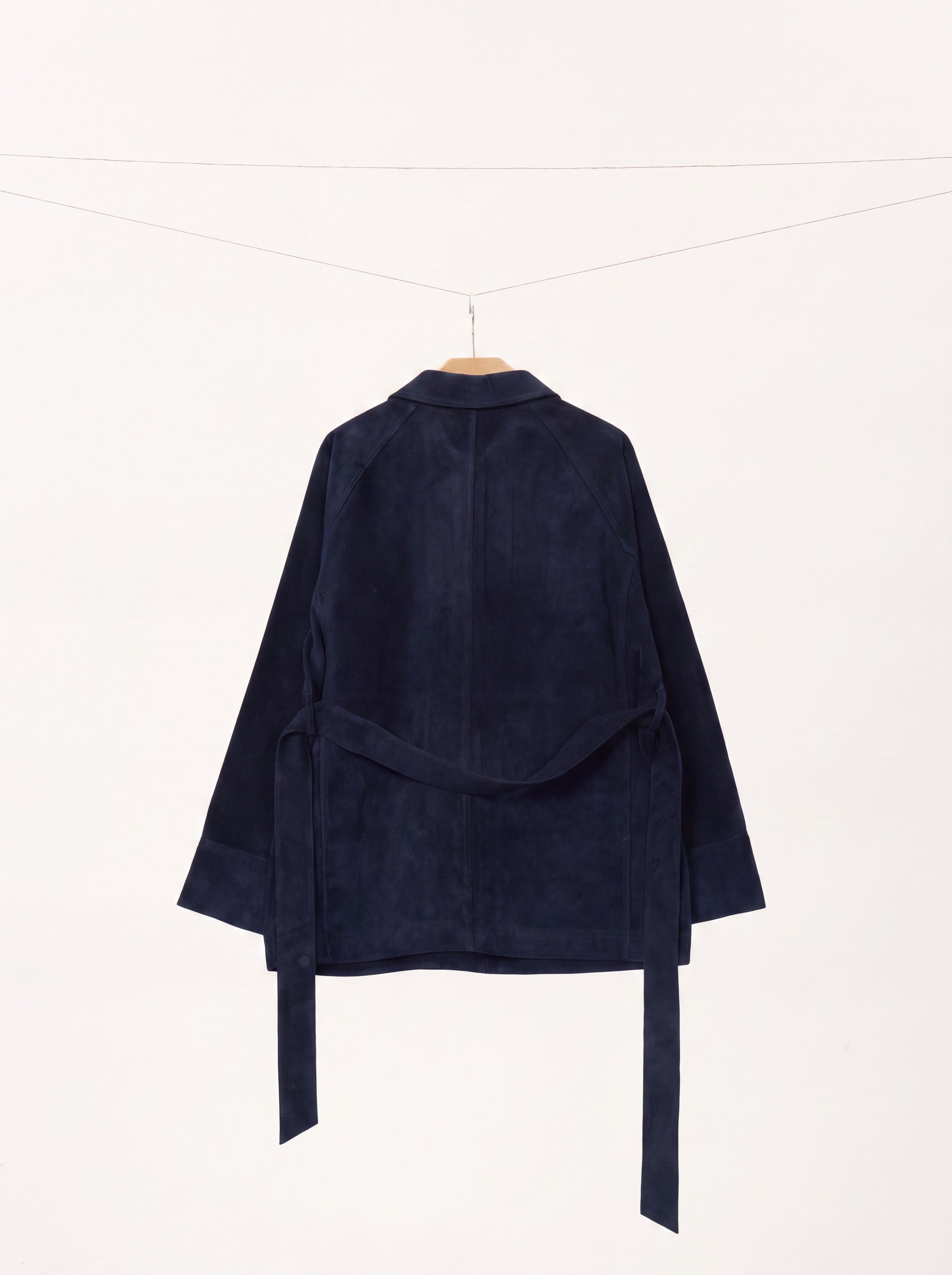 Lamb Suede Belted Jacket