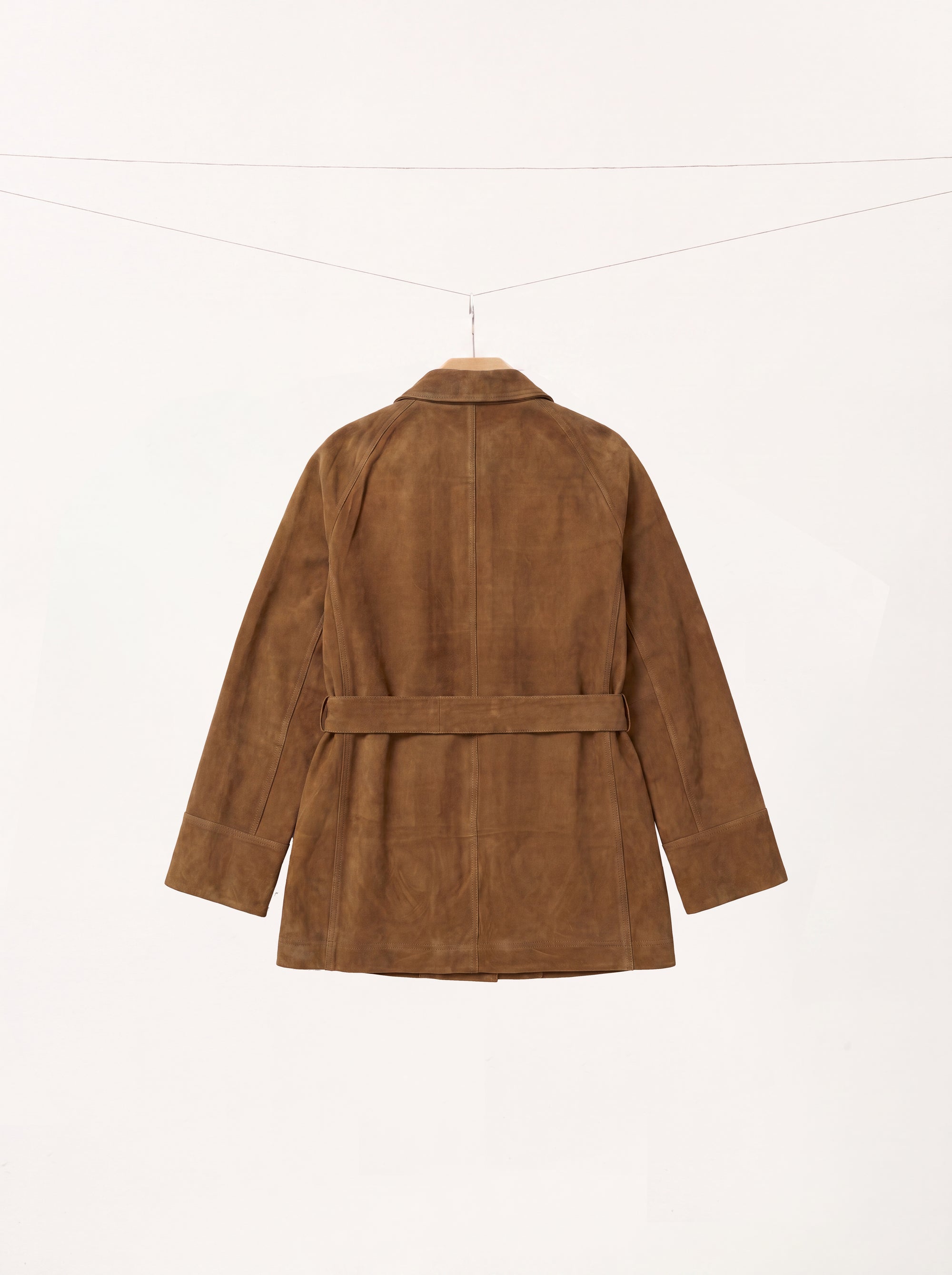Lamb Suede Belted Jacket