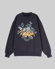 Floral Embroidered Fleece Sweatshirt