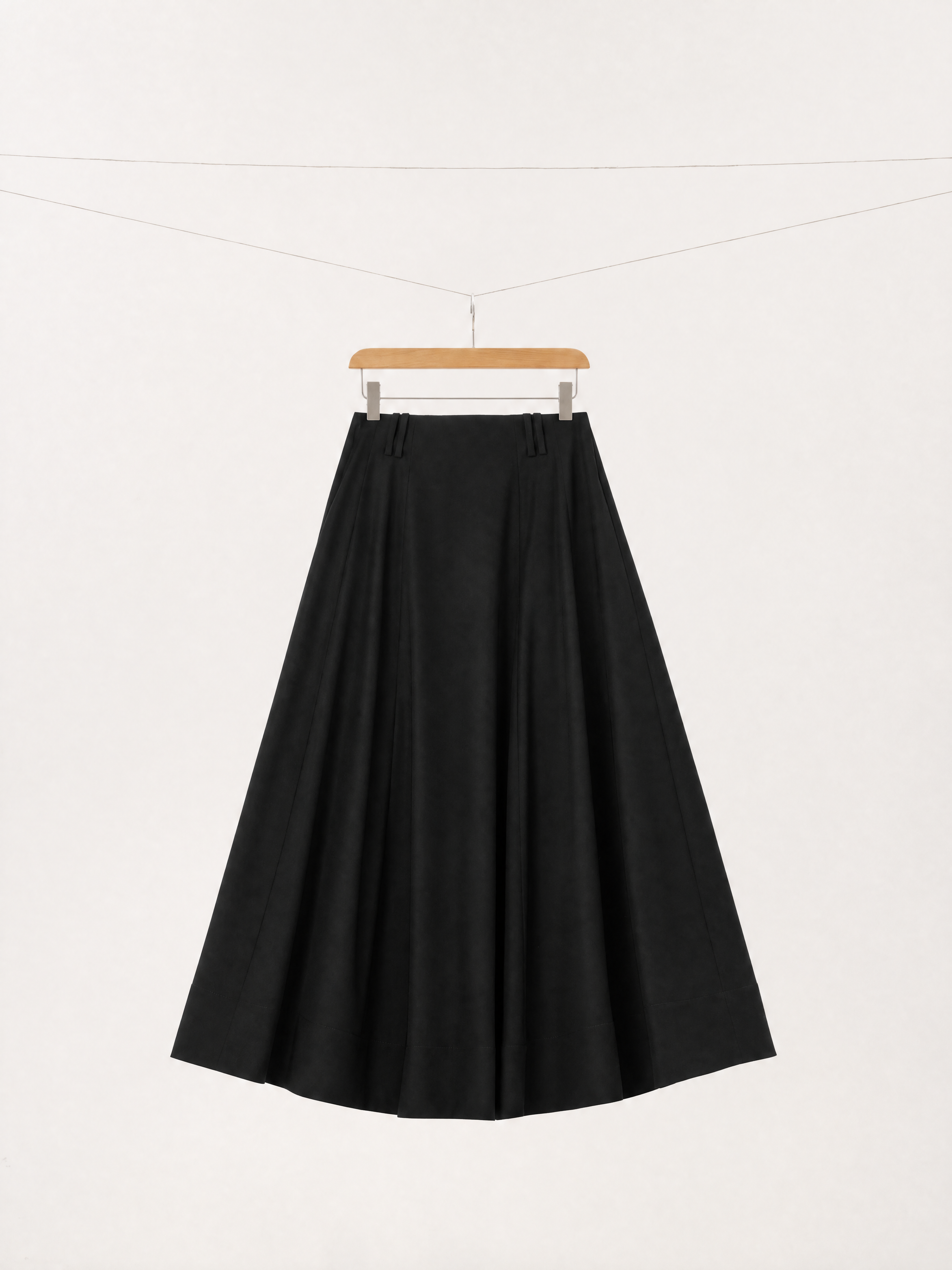 Wool Blend Full Midi Skirt