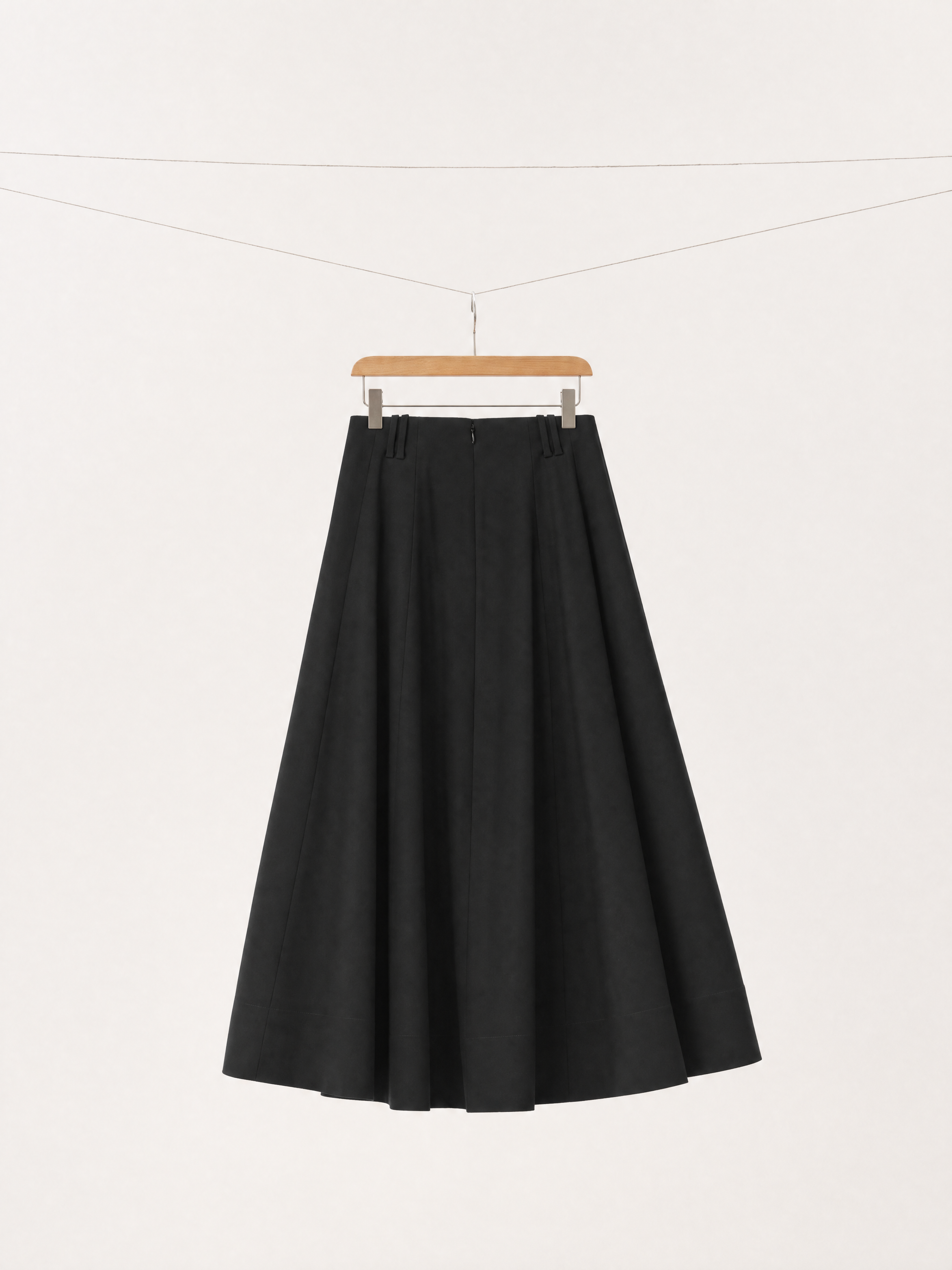 Wool Blend Full Midi Skirt