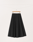 Wool Blend Full Midi Skirt