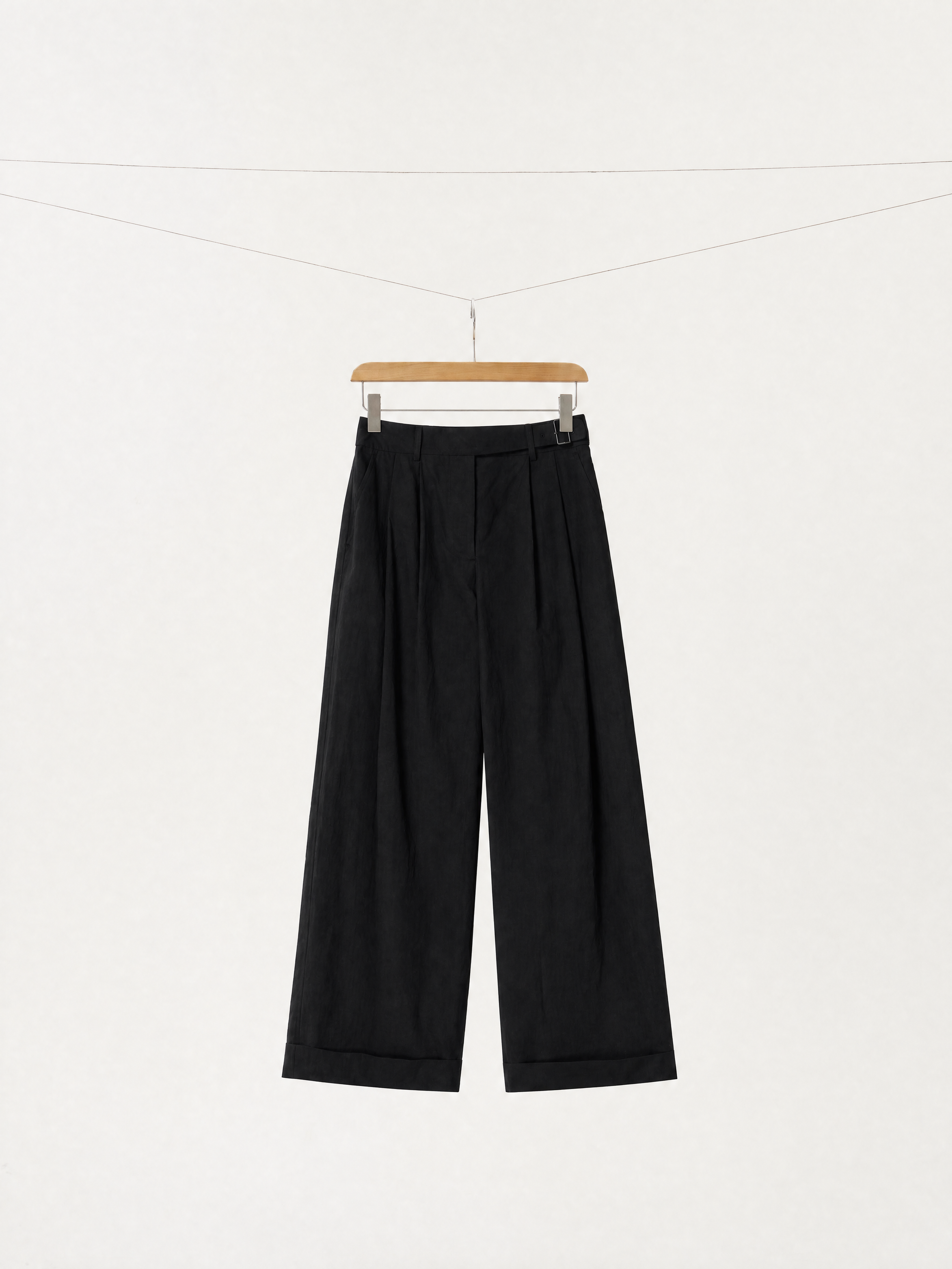 Cotton Wide-Leg Tailored Trousers