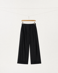 Cotton Wide-Leg Tailored Trousers