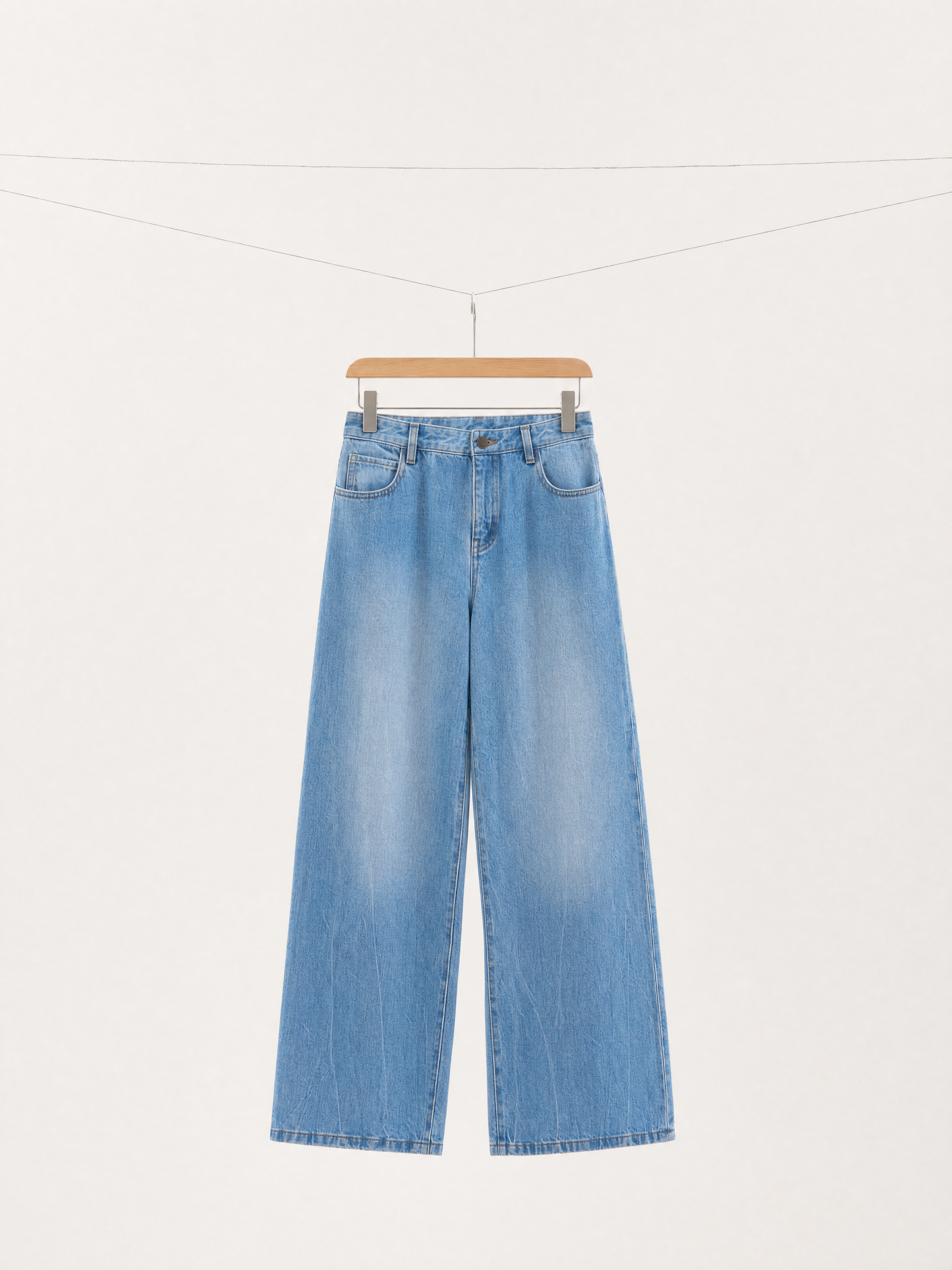 Okayama Slub Denim Wide Leg Jeans