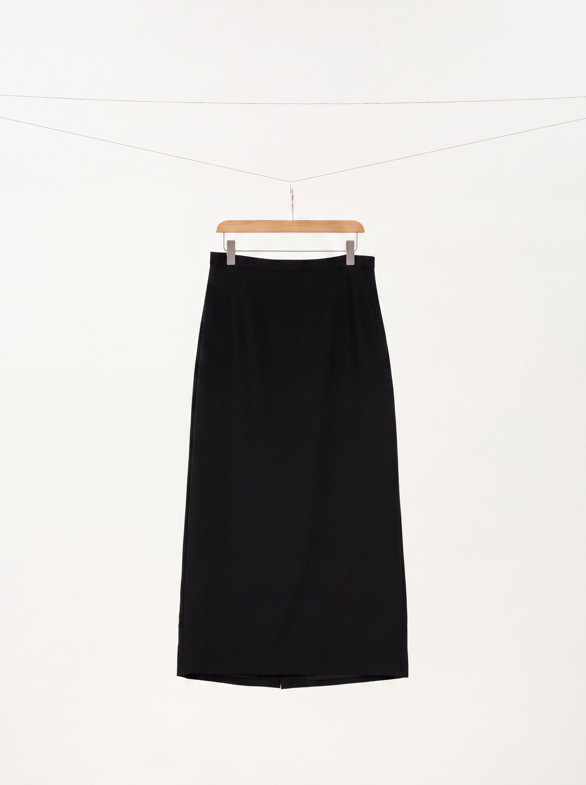 100% Wool Straight Midi Skirt with Silk Lining