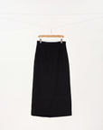 100% Wool Straight Midi Skirt with Silk Lining