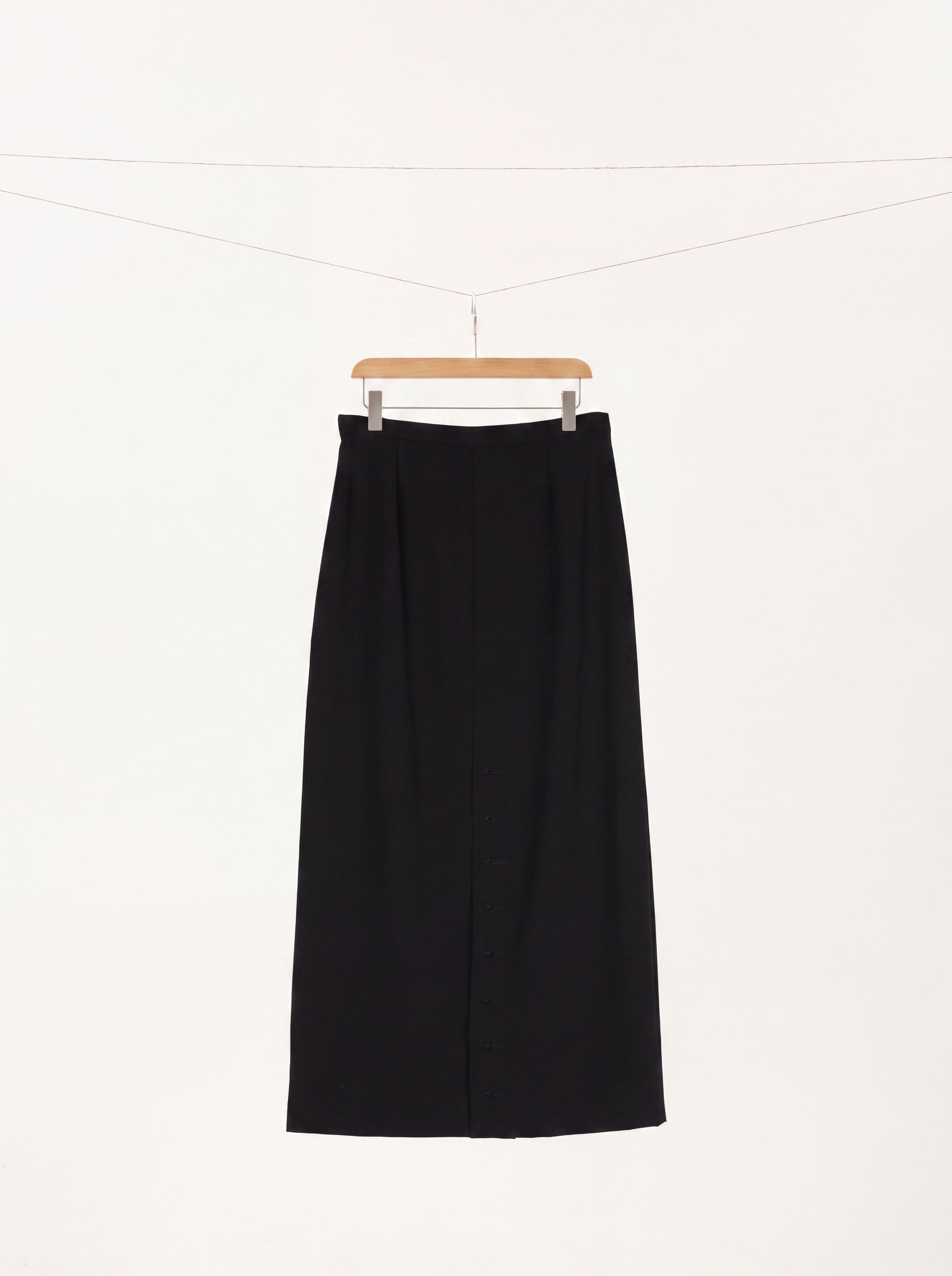 100% Wool Straight Midi Skirt with Silk Lining