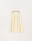 Ivory Wool & Silk Midi Skirt