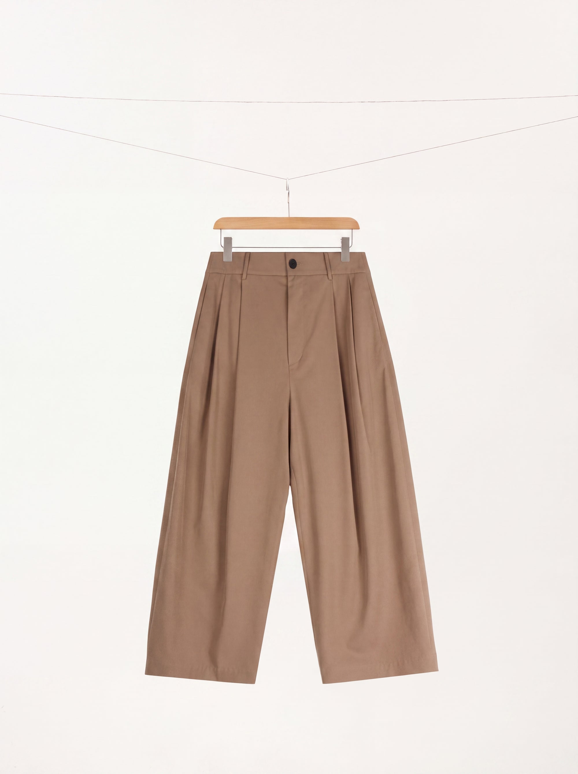 Cotton-Cashmere Wide Leg Trousers