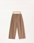 Cotton-Cashmere Wide Leg Trousers