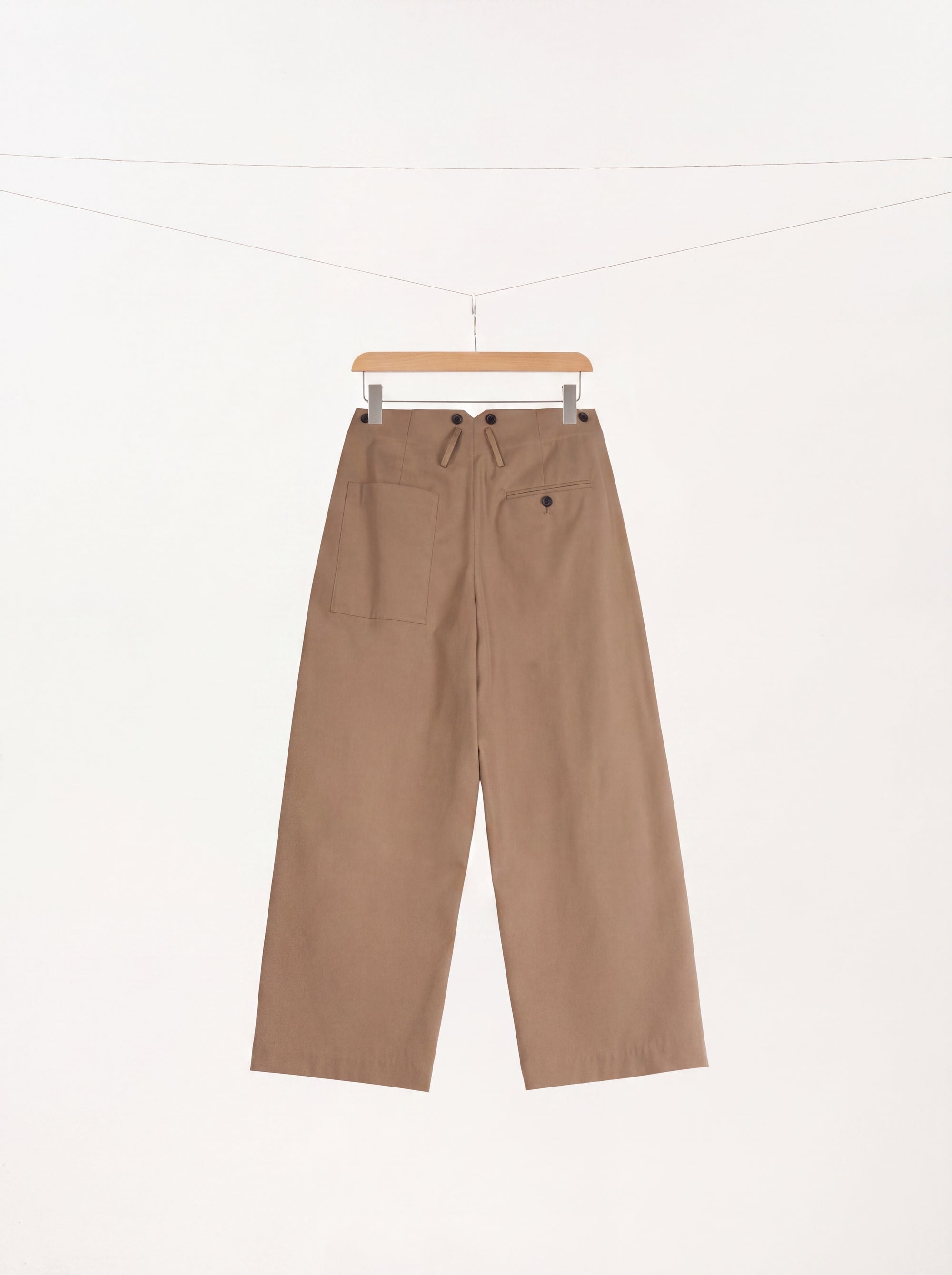 Cotton-Cashmere Wide Leg Trousers
