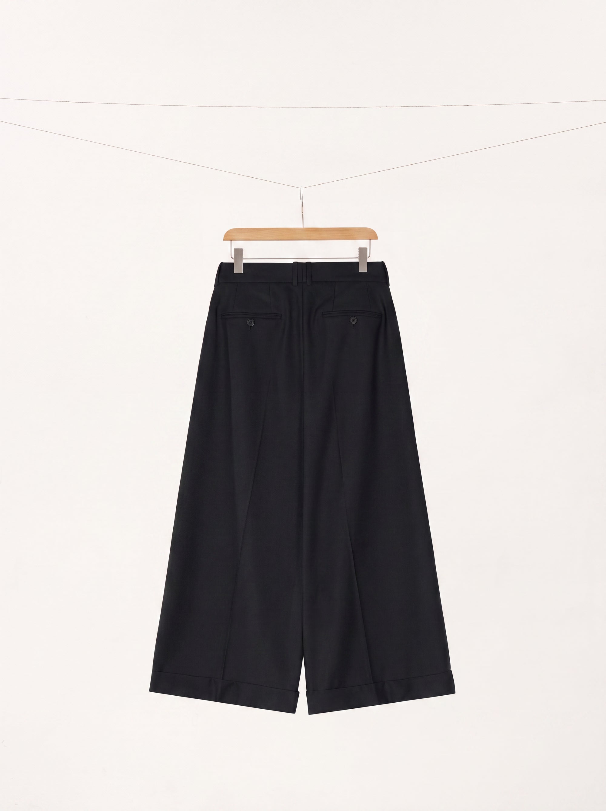 100% Virgin Wool Wide-leg Trousers