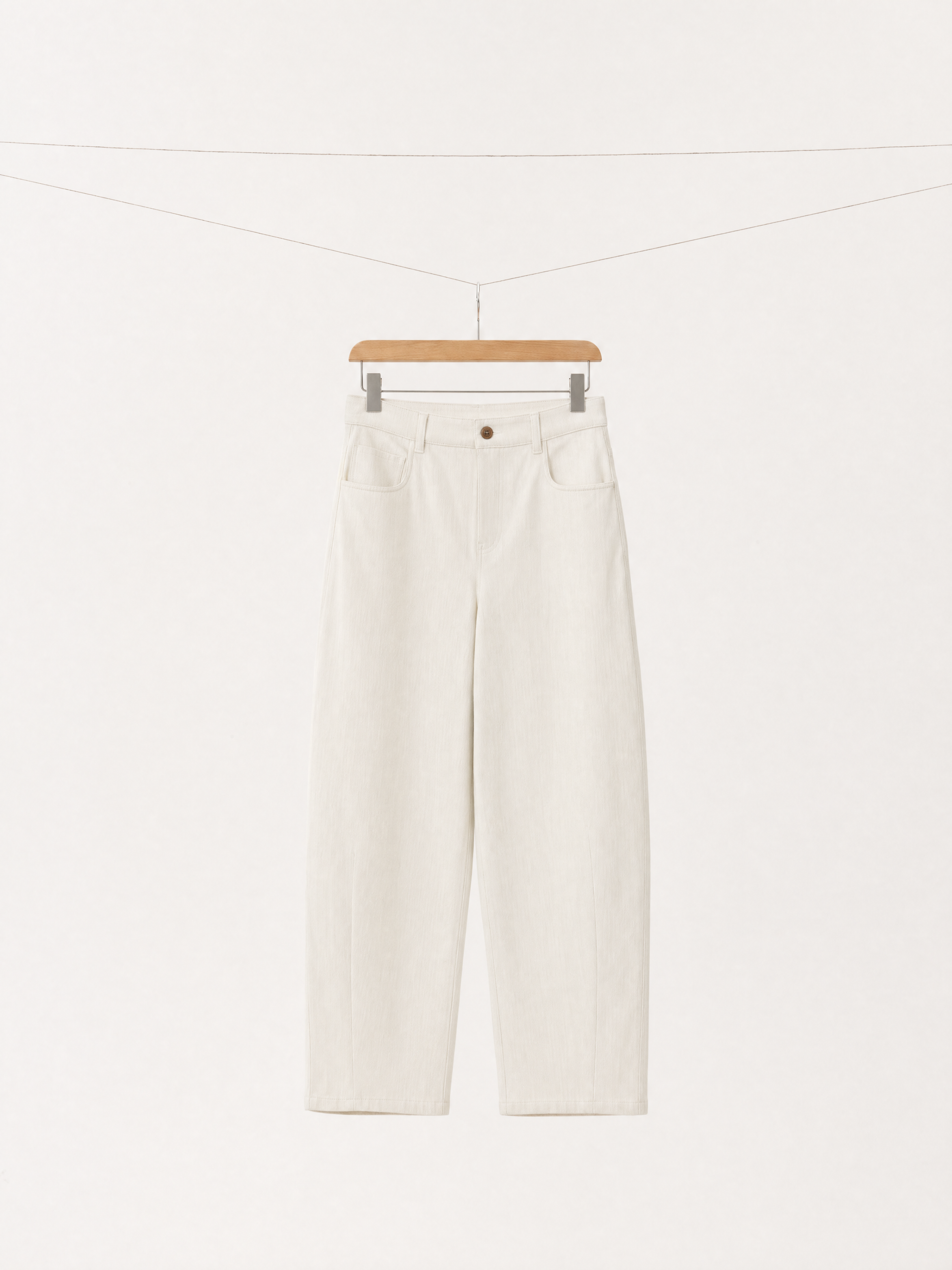 Stretch Brushed Crescent Barrel Trousers