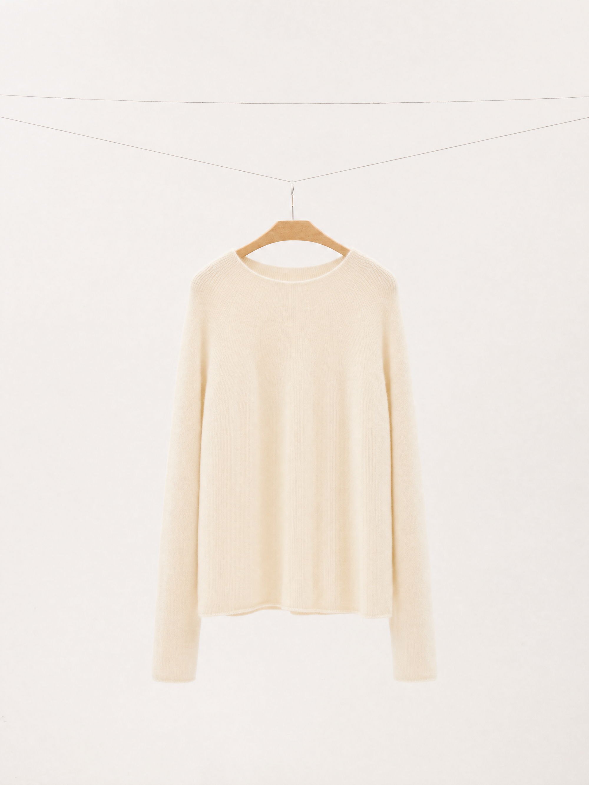 Cashmere Silk Roll Edge Sweater