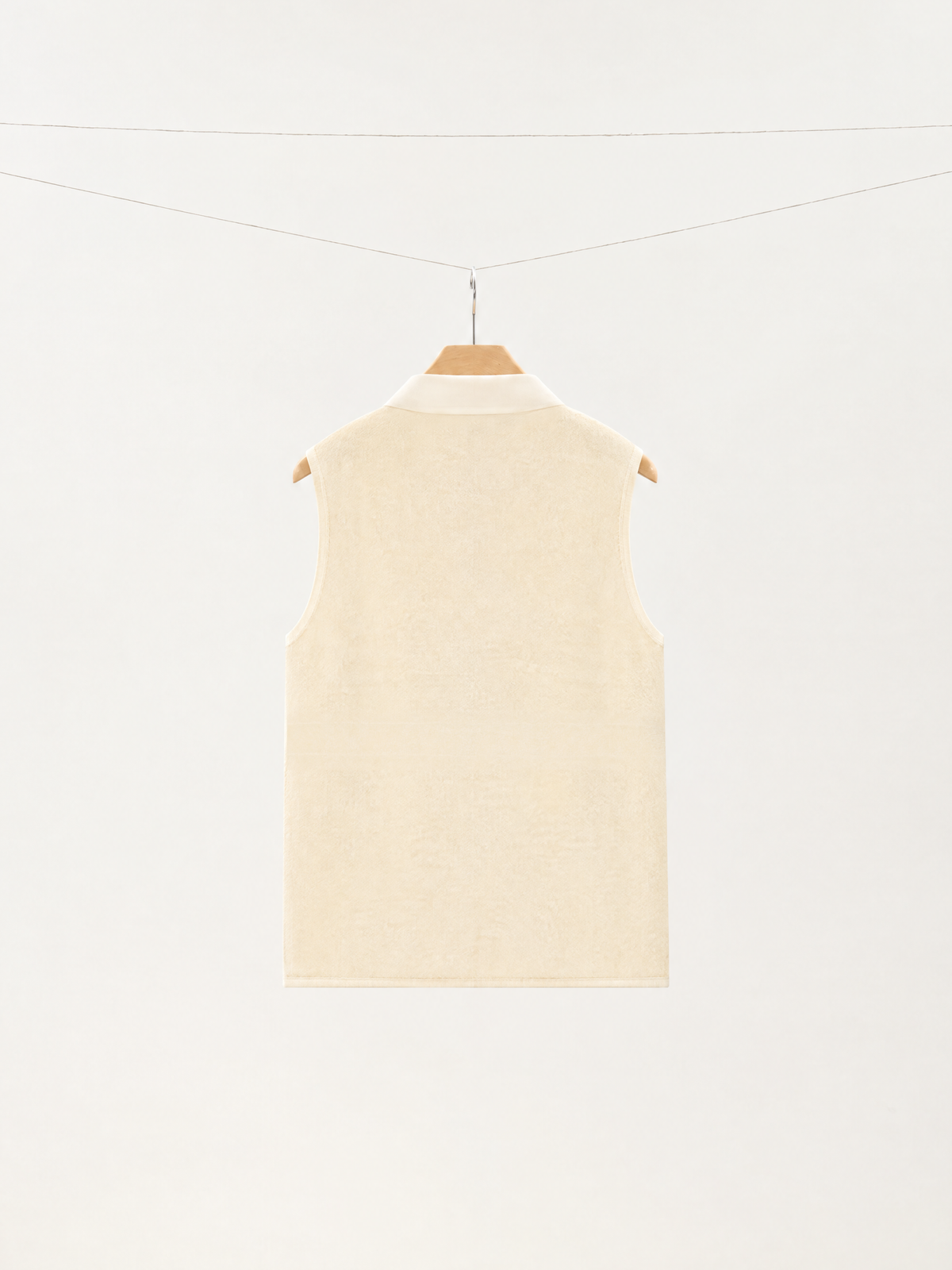 Textured White Goose Down Vest