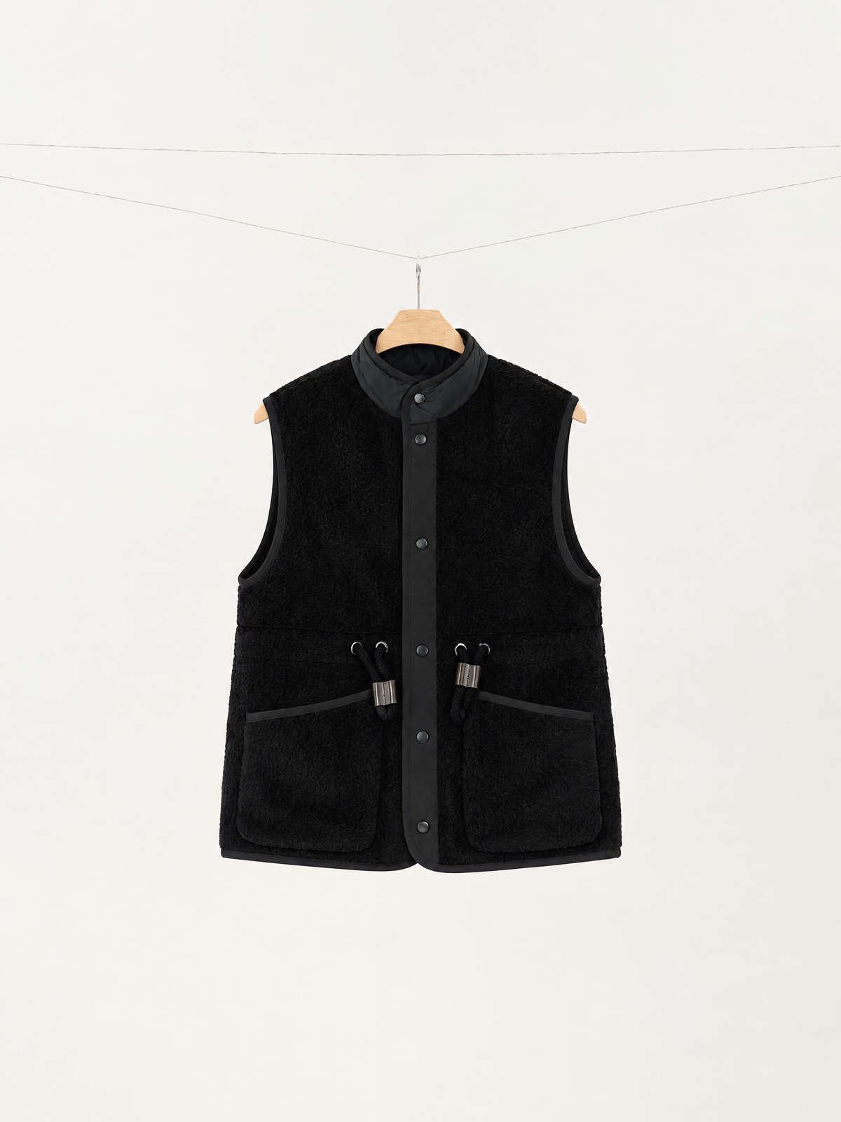 Textured White Goose Down Vest